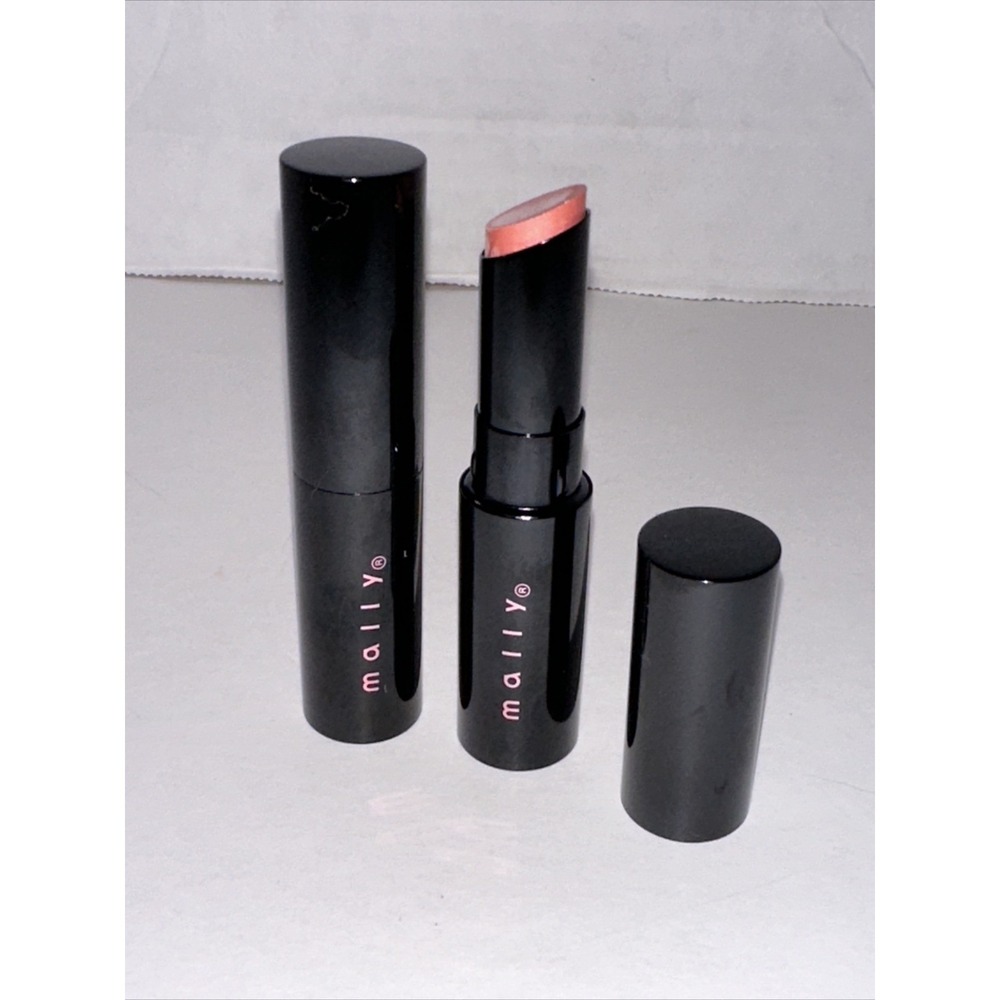 Mally Beauty Ultra Chic Lipstick PLAYFUL Shimmer Peach Pink Lot of 2 Tubes New